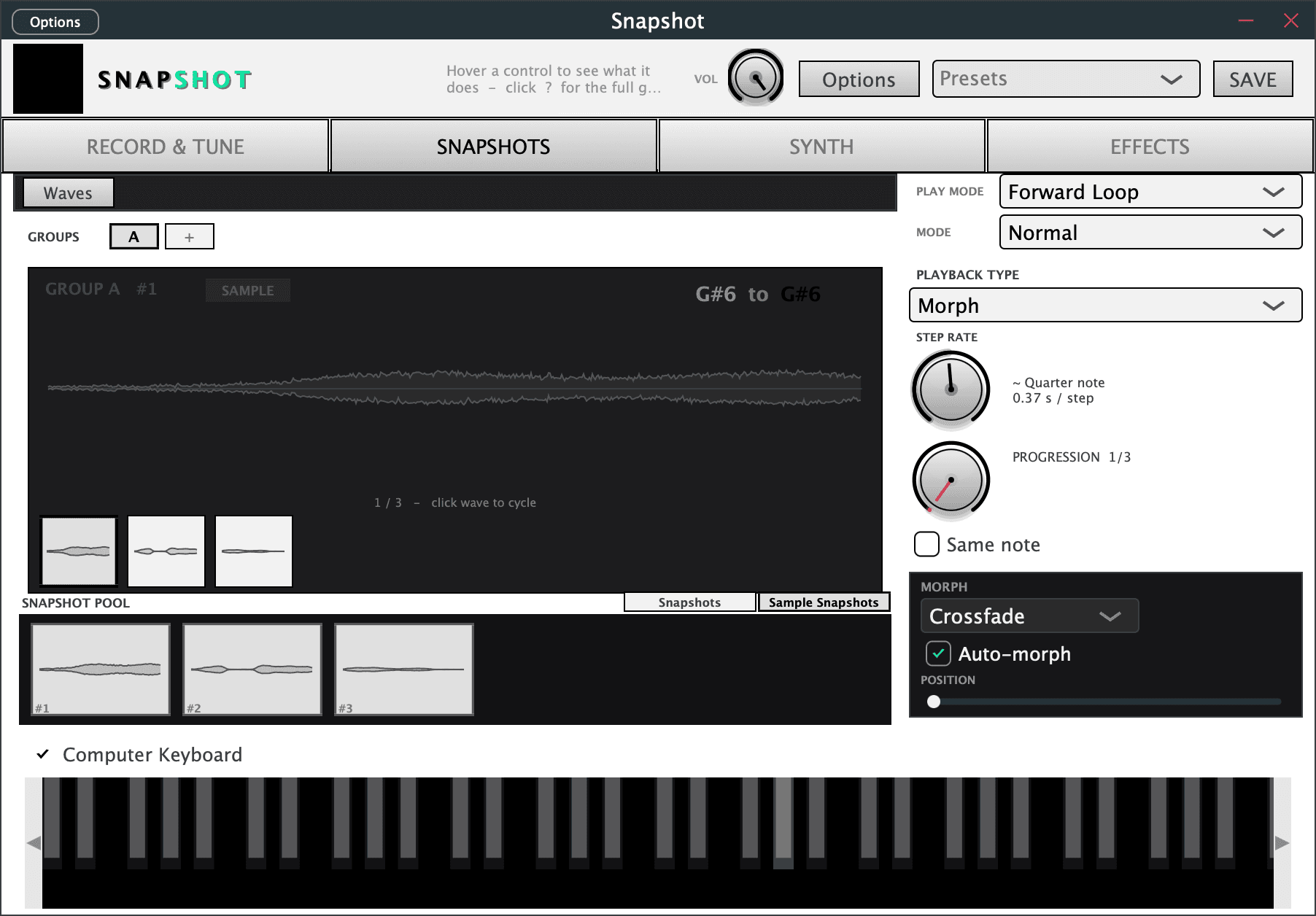 Snapshot interface